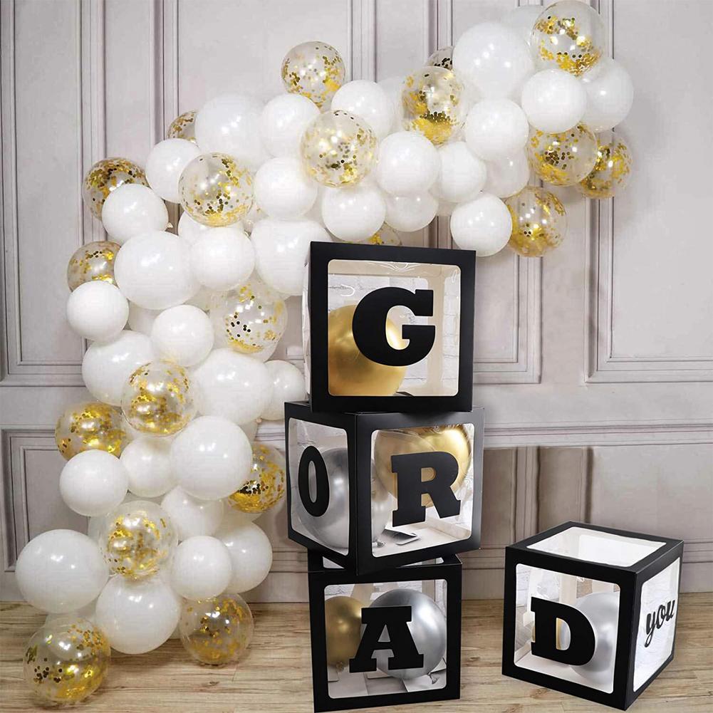 Black Balloon Box Graduation Ceremony Decoration