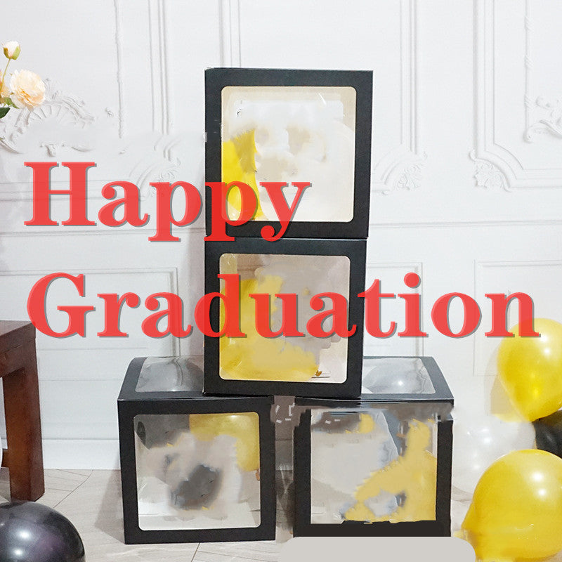 Black Balloon Box Graduation Ceremony Decoration