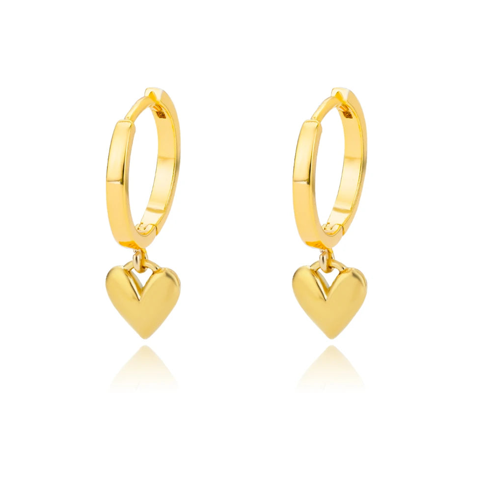 Stainless Steel Heart Earrings For Women Vintage Gold Color Heart Drop Earring Wedding Valentine Jewelry Gift Free Shipping