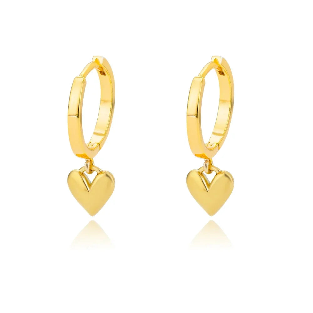 Stainless Steel Heart Earrings For Women Vintage Gold Color Heart Drop Earring Wedding Valentine Jewelry Gift Free Shipping